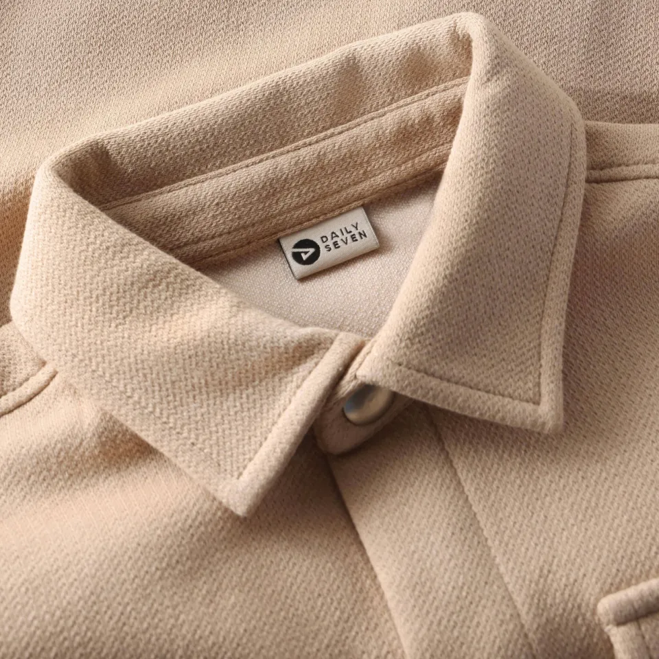 Daily7 overshirt met backprint beige, foto 6