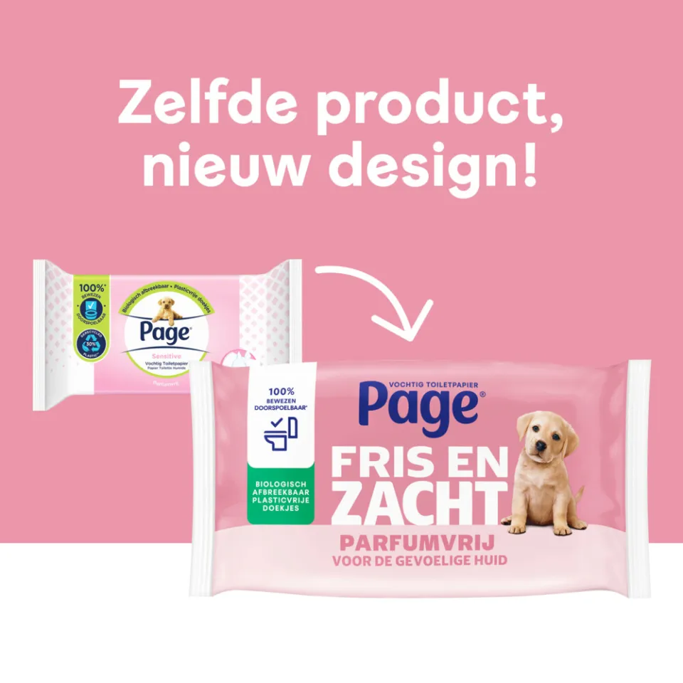 Page Fris en Zacht vochtig toiletpapier parfumvrij, foto 3