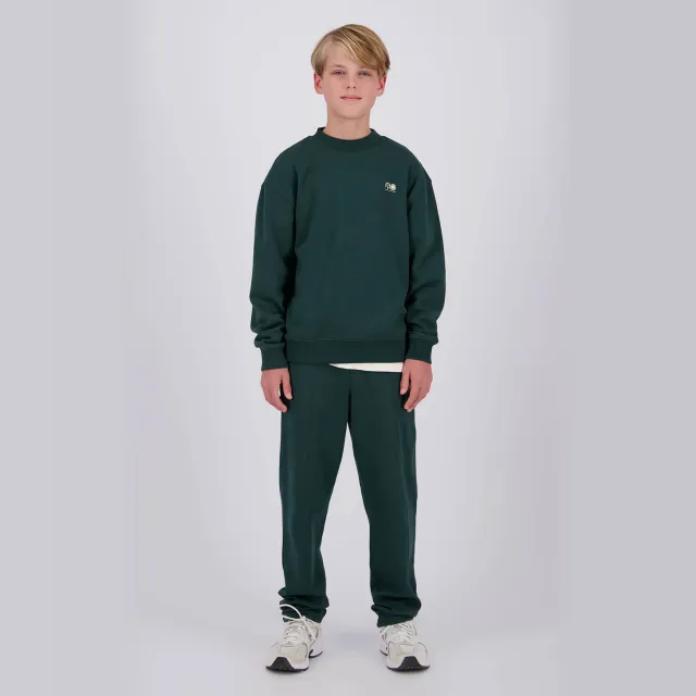 Raizzed boxy sweater met backprint - donkergroen
