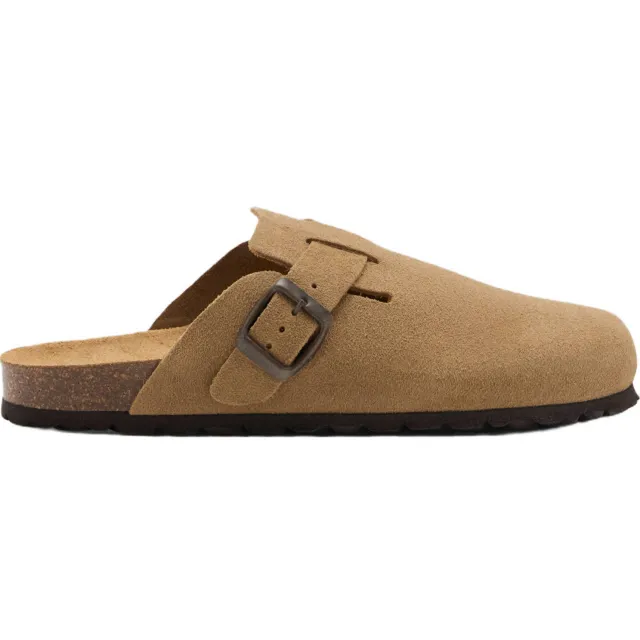Mango Teen suède klompen beige