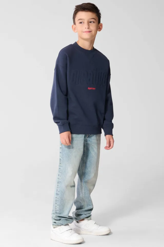Shoeby tapered jeans met slijtage - lichtblauw