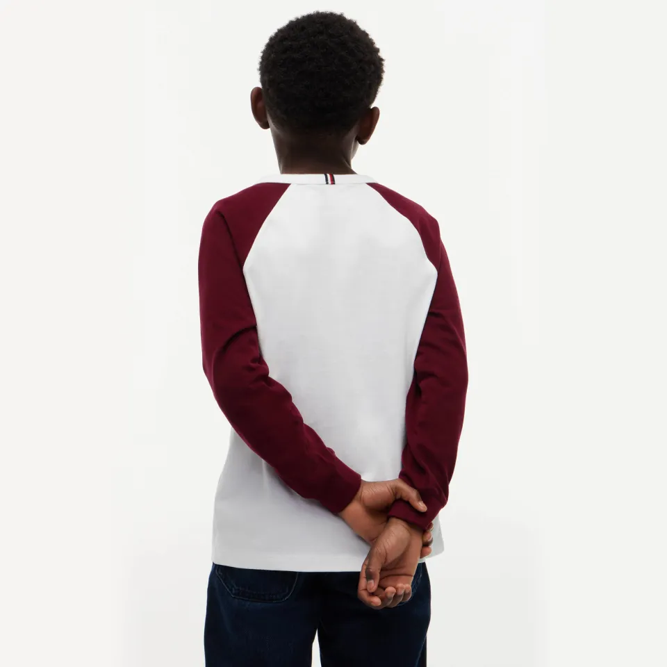 Tommy Hilfiger longsleeve wit donkerrood, foto 5
