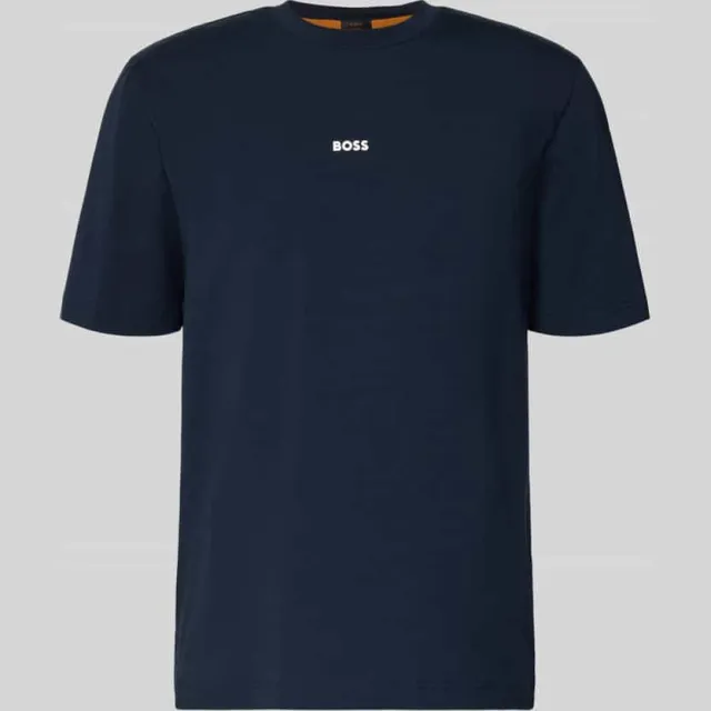 Boss T-shirt met labelprint donkerblauw, foto 2