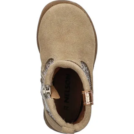 Nelson Kids suède laarzen met glitters beige, foto 2