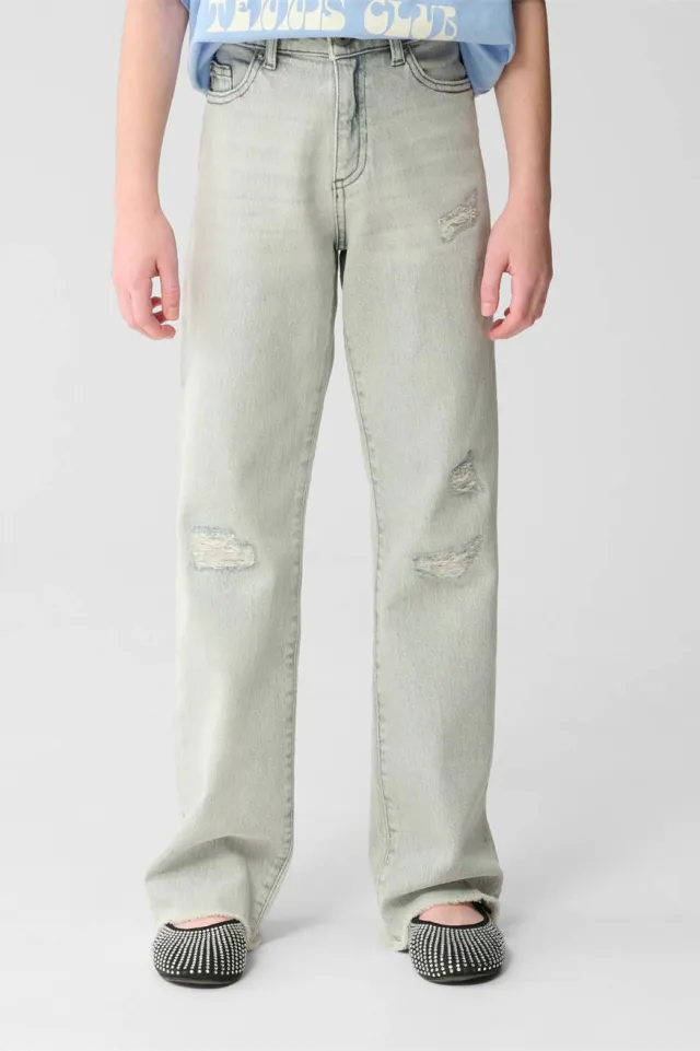 Shoeby high waist straight leg jeans grey denim