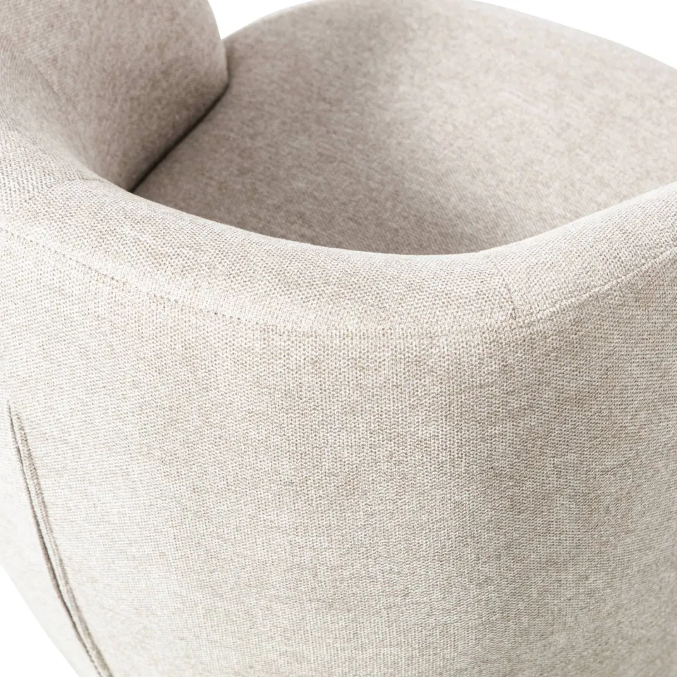 WOOOD Serra Draaifauteuil - Melange Stof - Naturel - 68x70x77, foto 5