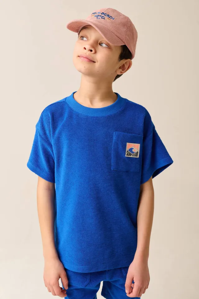 Tumble 'n Dry T-shirt blauw met textuur