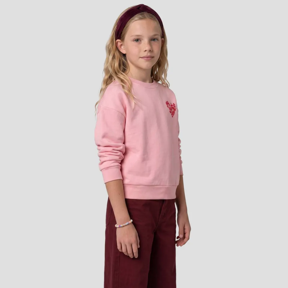 Me & My Monkey rechtvallende sweater met backprint lichtroze/rood, foto 5