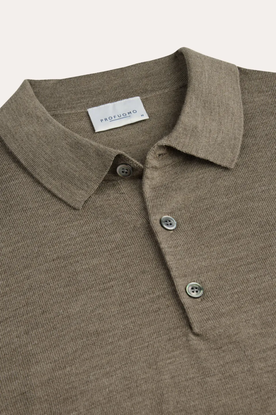 Profuomo wollen regular fit gemêleerde trui - bruin, foto 4