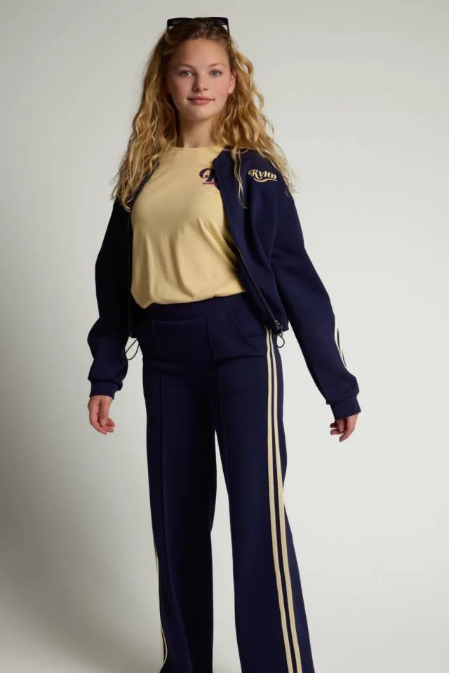 LOOXS 10sixteen relaxed fit gestreepte joggingbroek donkerblauw