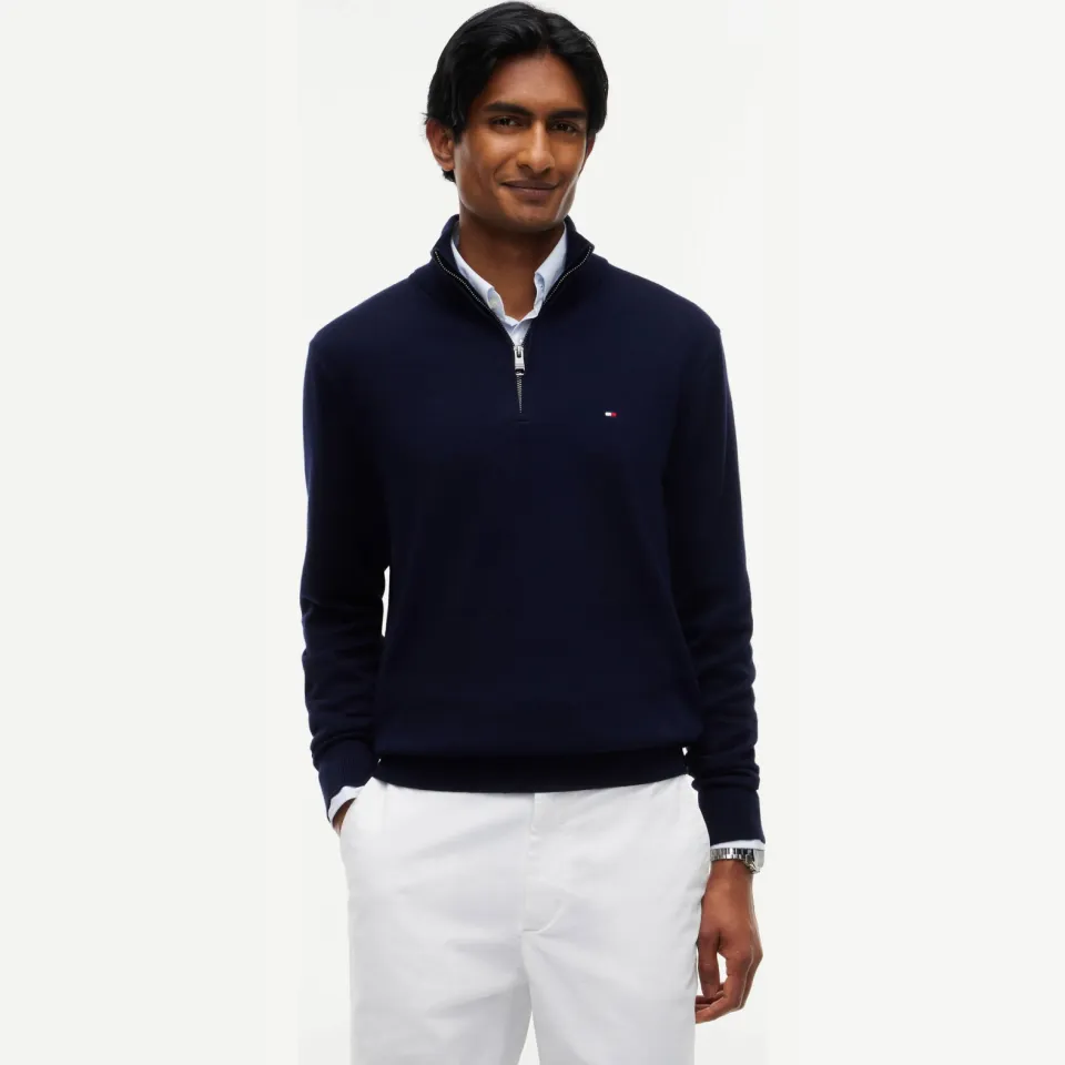 Tommy Hilfiger gebreide trui met kasjmier - donkerblauw Navy Blue