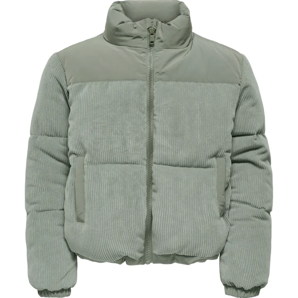 Only corduroy winterjas lichtgroen, foto 2