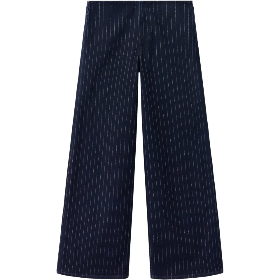 Mango TEEN wide leg jeans met krijtstreep - donkerblauw, foto 2