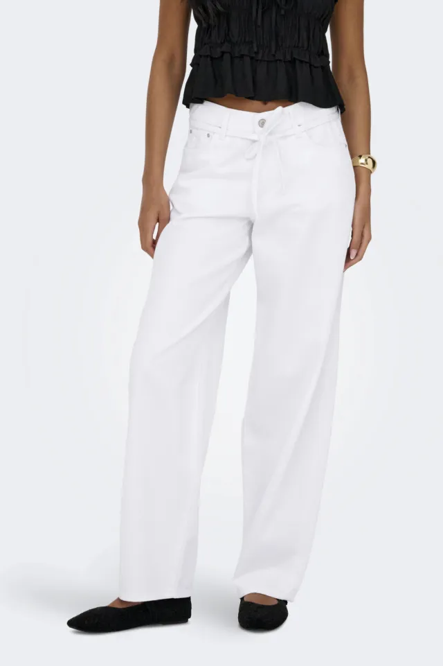 Only wide leg jeans - ecru, foto 4