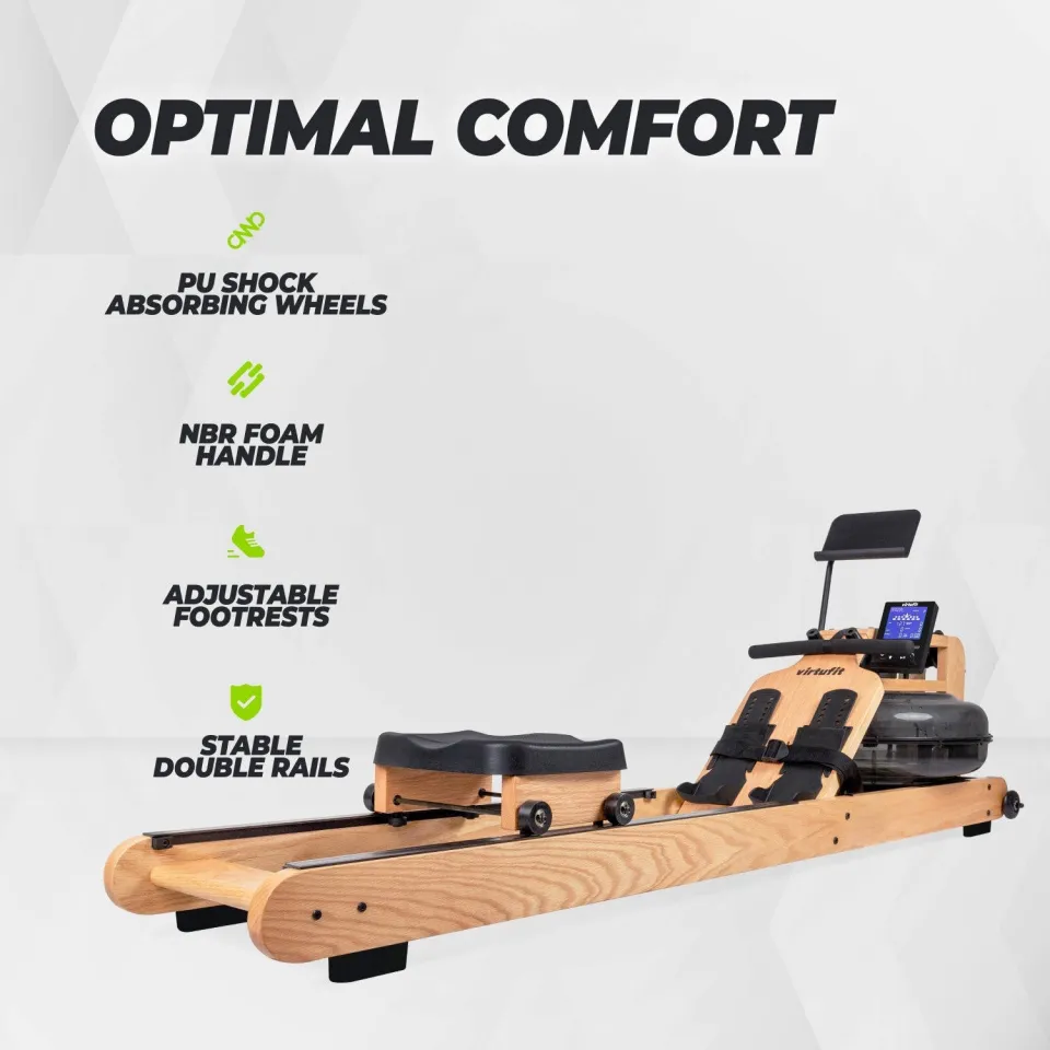 Virtufit Elite Water Resistance houten roeitrainer, foto 6