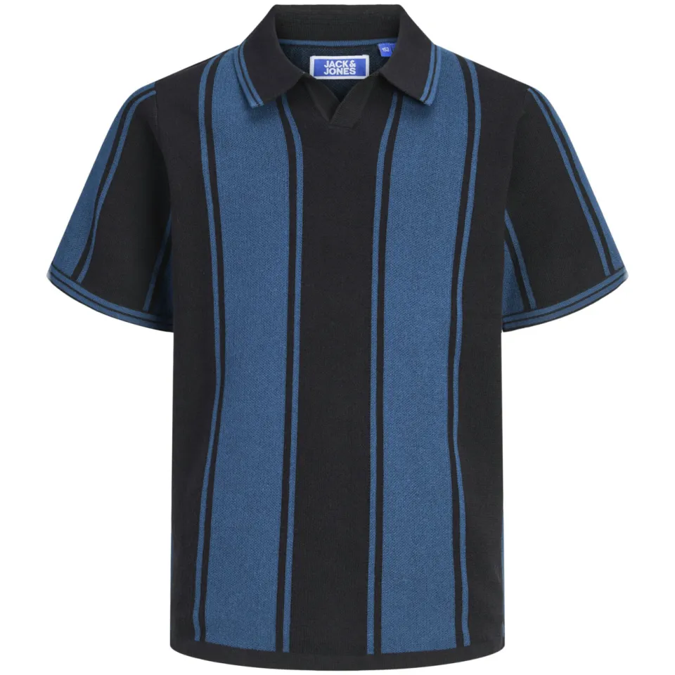 Jack & Jones JUNIOR gestreepte polo blauw gebreid, foto 2