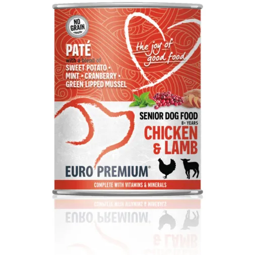 Euro Premium Senior paté kip en lam natvoer hond 400 gr