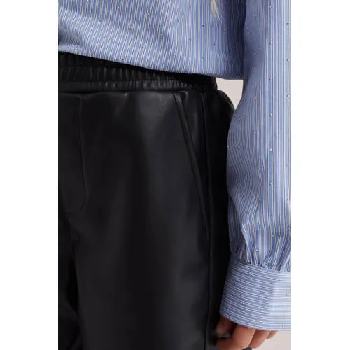 WE Fashion imitatieleren barrel broek zwart, foto 4