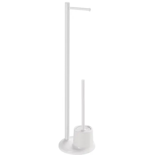 Sapho Toiletborstelhouder Sapho White Line Vrijstaand met Toiletrolhouder Wit