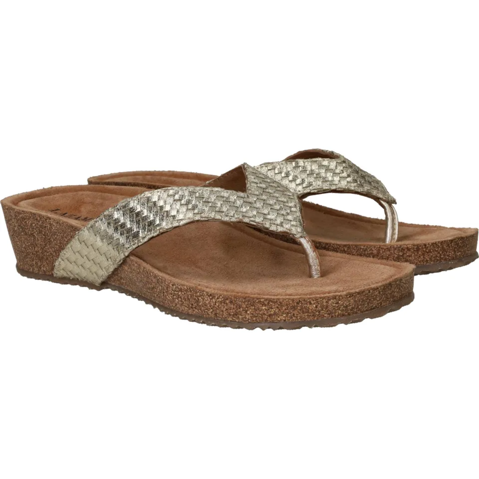 Lazamani Leia Tjoe Wedge slipper goud, foto 3