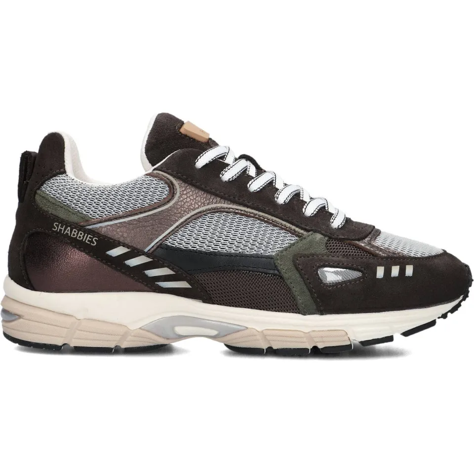 Shabbies Amsterdam Abbey Masha sneaker zwart Dark Brown