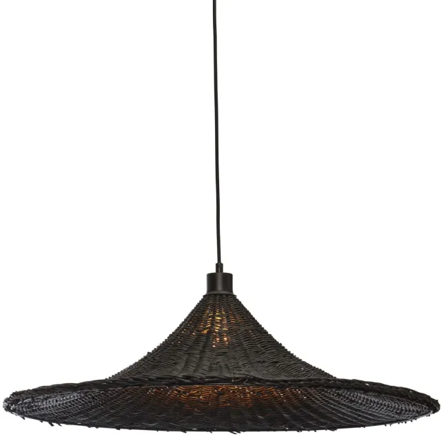 Good&Mojo Hanglamp 'Borabora' Rotan, 70cm, kleur Zwart