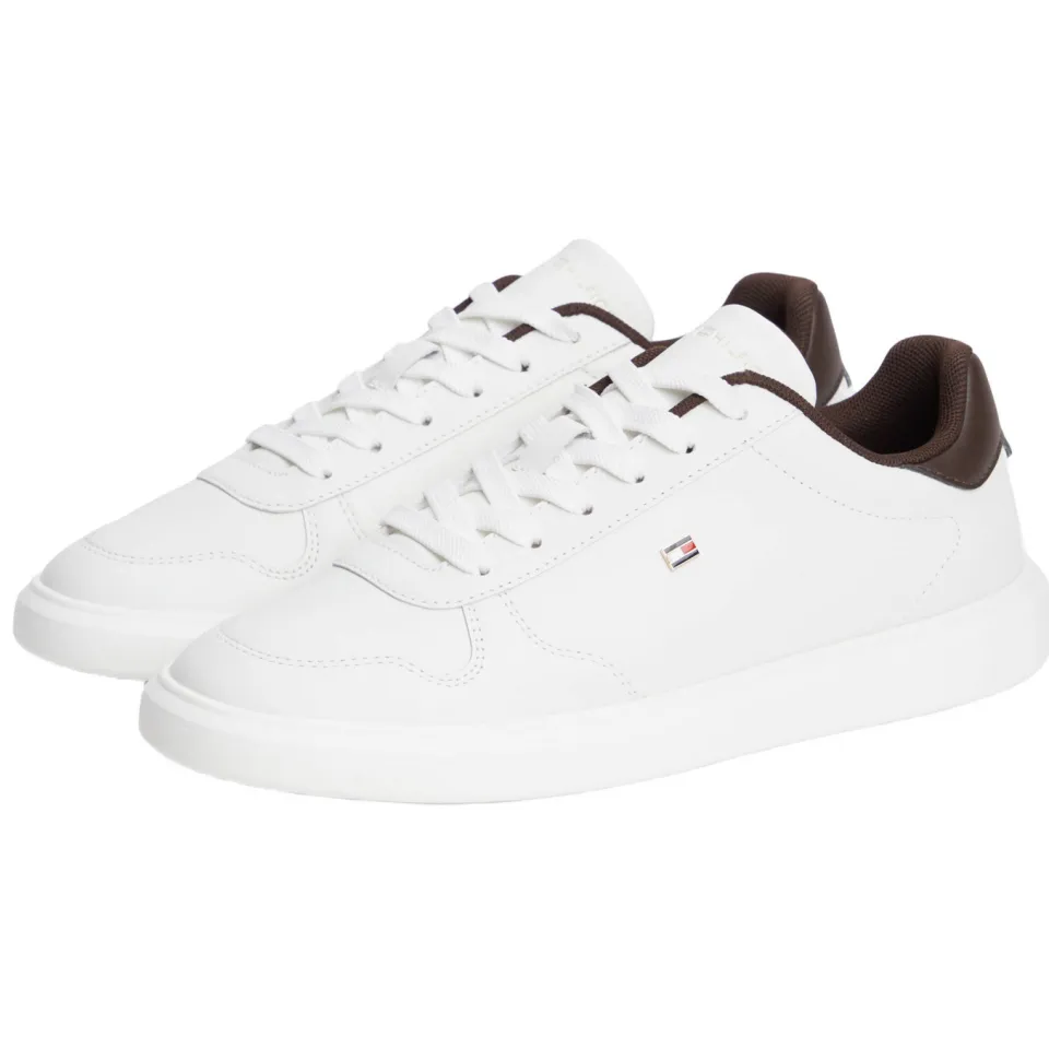 Tommy Hilfiger leren sneakers - ecru/bruin, foto 6