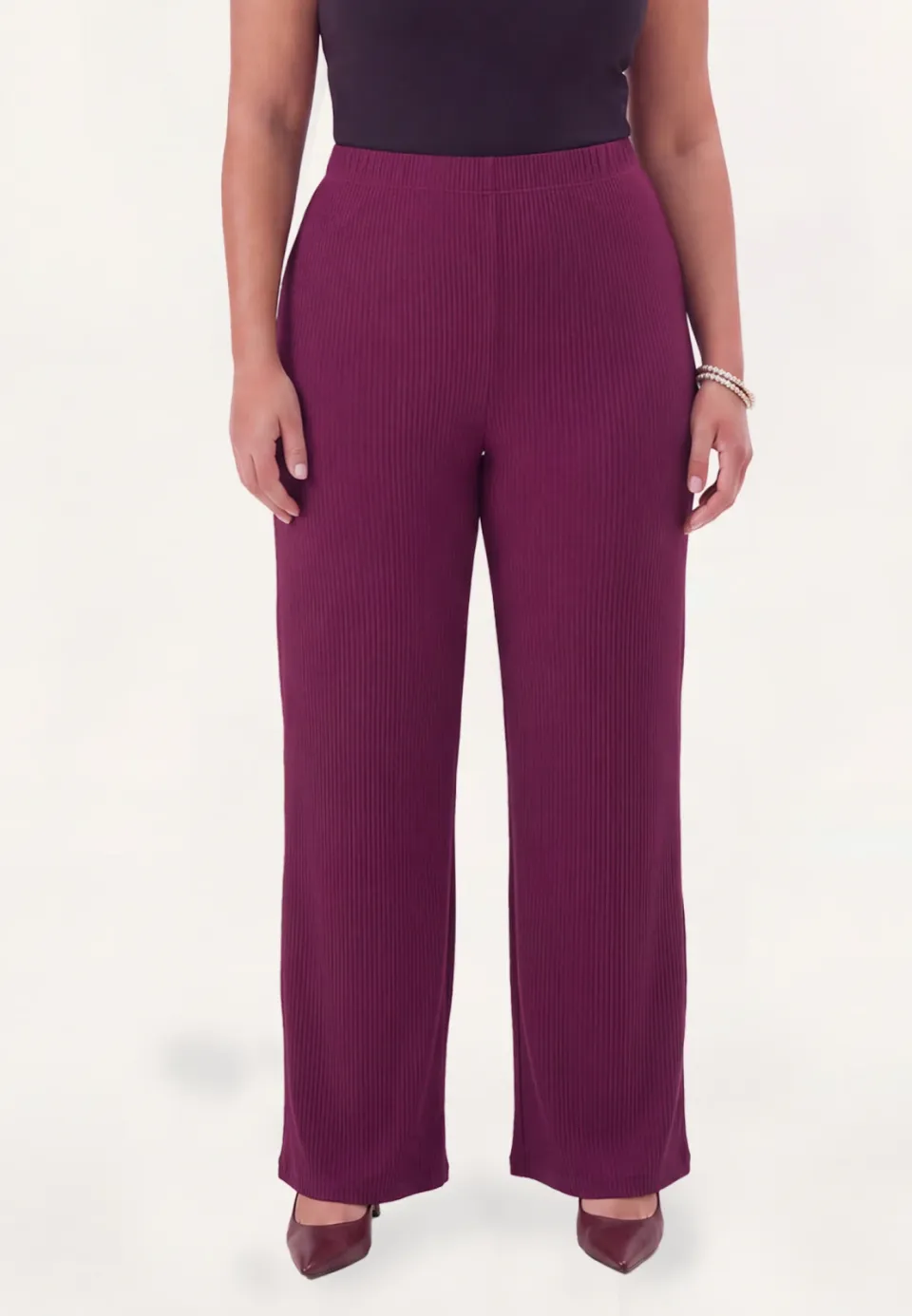 Yoek Plissé pantalon paars, foto 4
