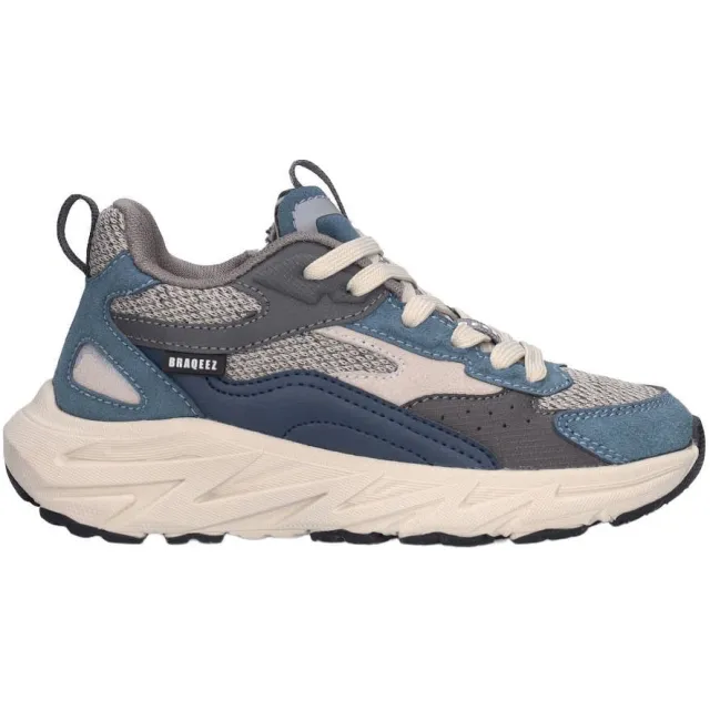 Braqeez Matteo chunky suède sneakers - blauw/grijs