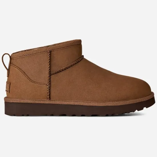 Ugg Classic Ultra Mini Nubuck-laars in Brown, Nubuck/Wol/Polyester Dark Chestnut