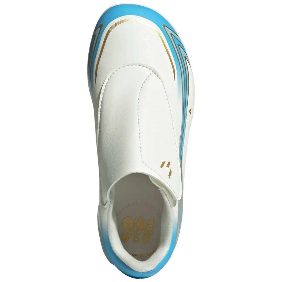 Adidas Performance F50 Messi Club junior imitatieleren voetbalschoenen - ivoor/blauw, foto 2