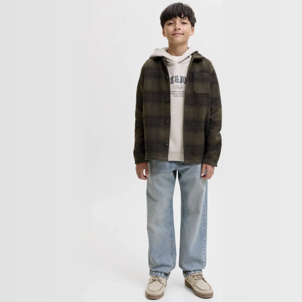 Jack & Jones JUNIOR geruit overshirt - donkergroen, foto 5
