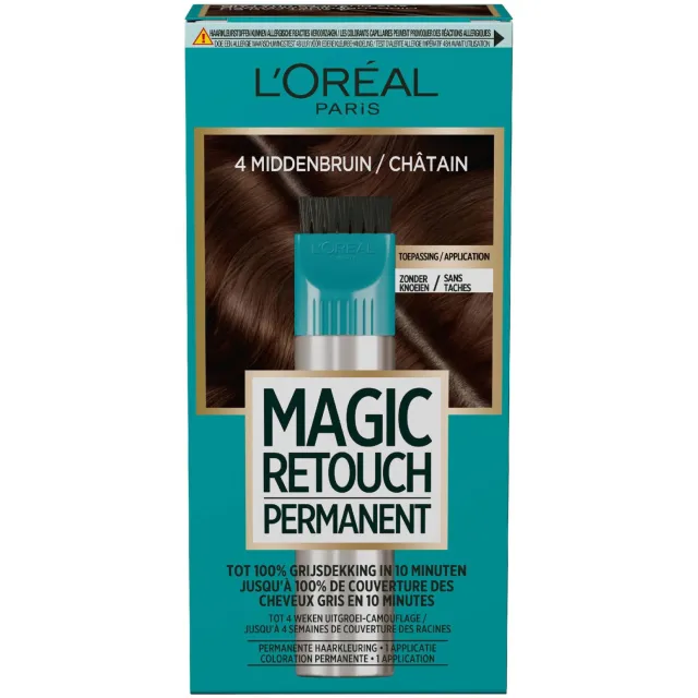 L'oréal Paris Magic Retouch Permanent haarkleuring - 4 middenbruin