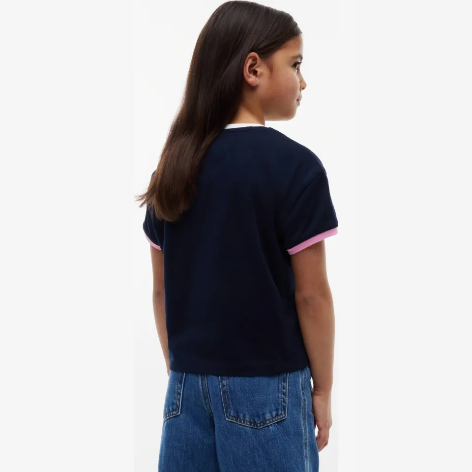 Tommy Hilfiger T-shirt met logo donkerblauw meisjes donkerblauw/wit/roze, foto 3