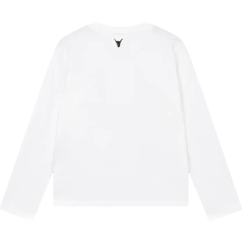 Alix The Label Mini rechtvallende longsleeve met print wit, foto 3