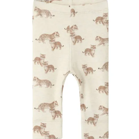 NAME IT BABY gebreide babybroek met print ecru Ecru/beige