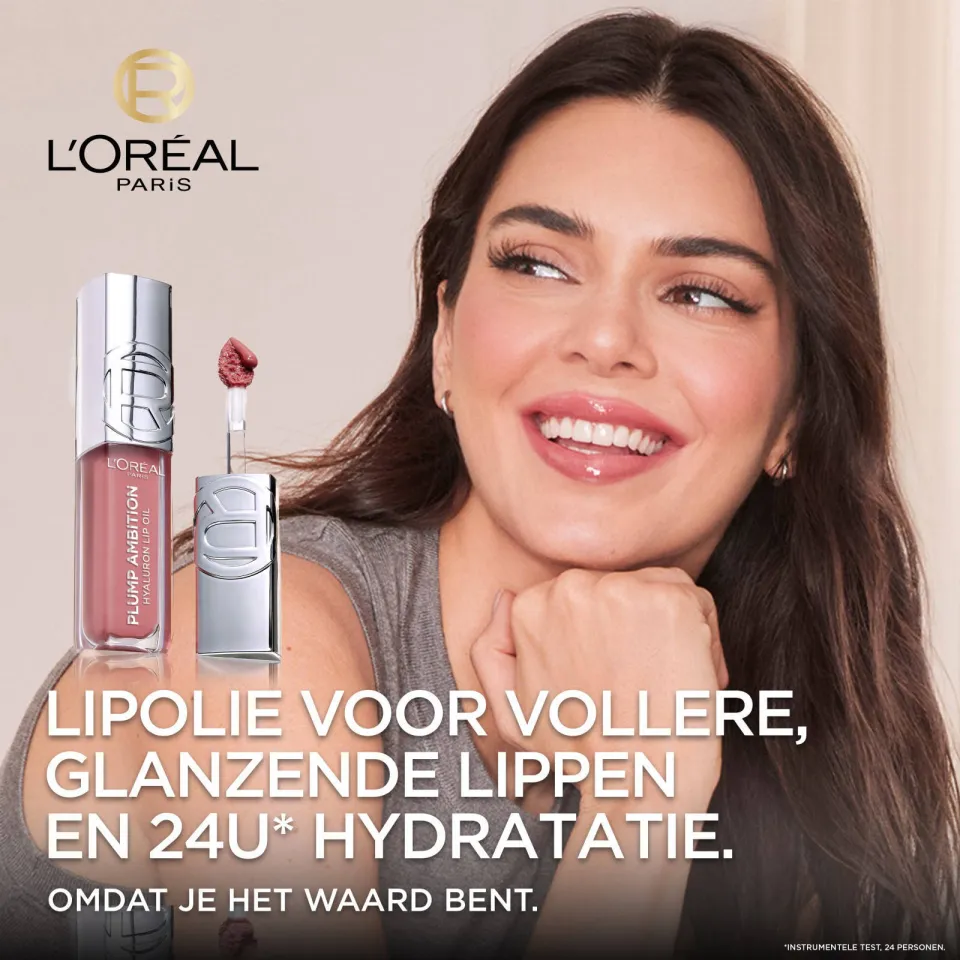 L'oréal Plump Ambition Hyaluron Lip Oil lipgloss 101 Crystal Clear roze, foto 3