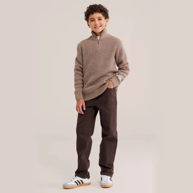 WE Fashion katoenen gebreide trui - beige