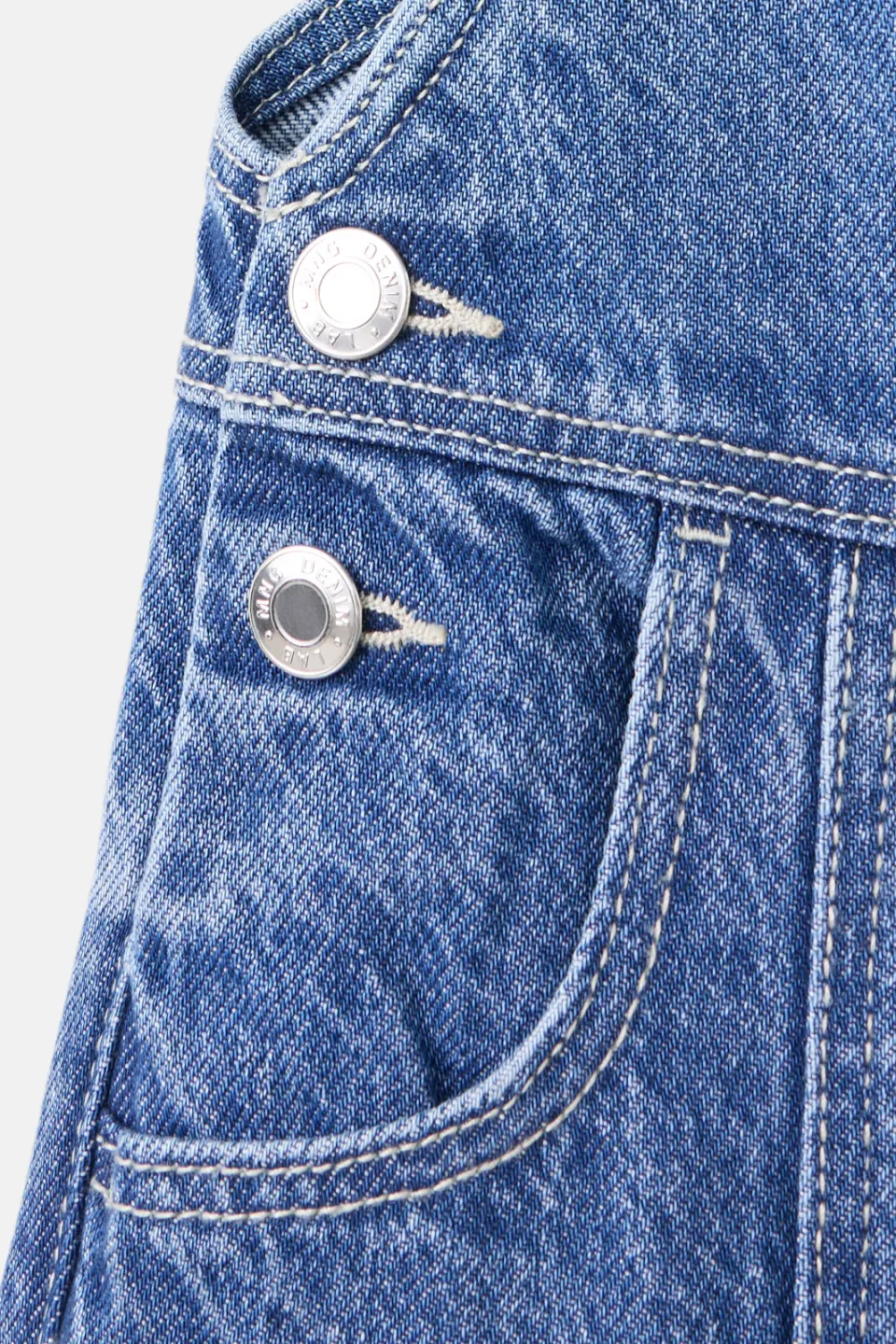 Mango denim tuinbroek mediumblauw, foto 5