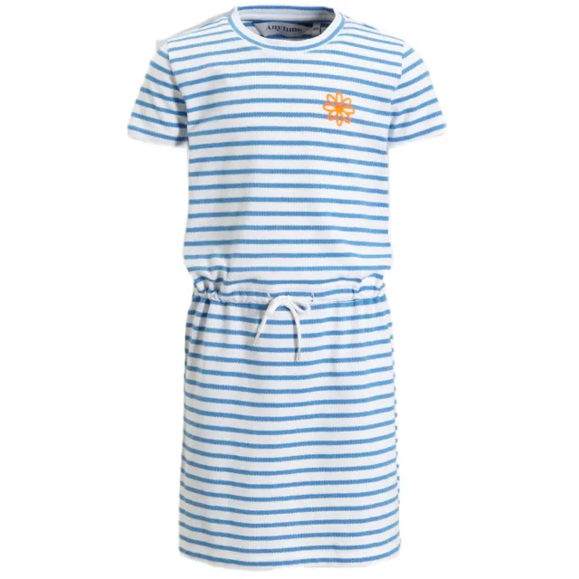 Anytime gestreepte jurk wit/blauw