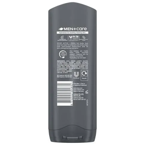 Dove Men+Care Sport Care Active+Fresh 3-in-1 douchegel, foto 4