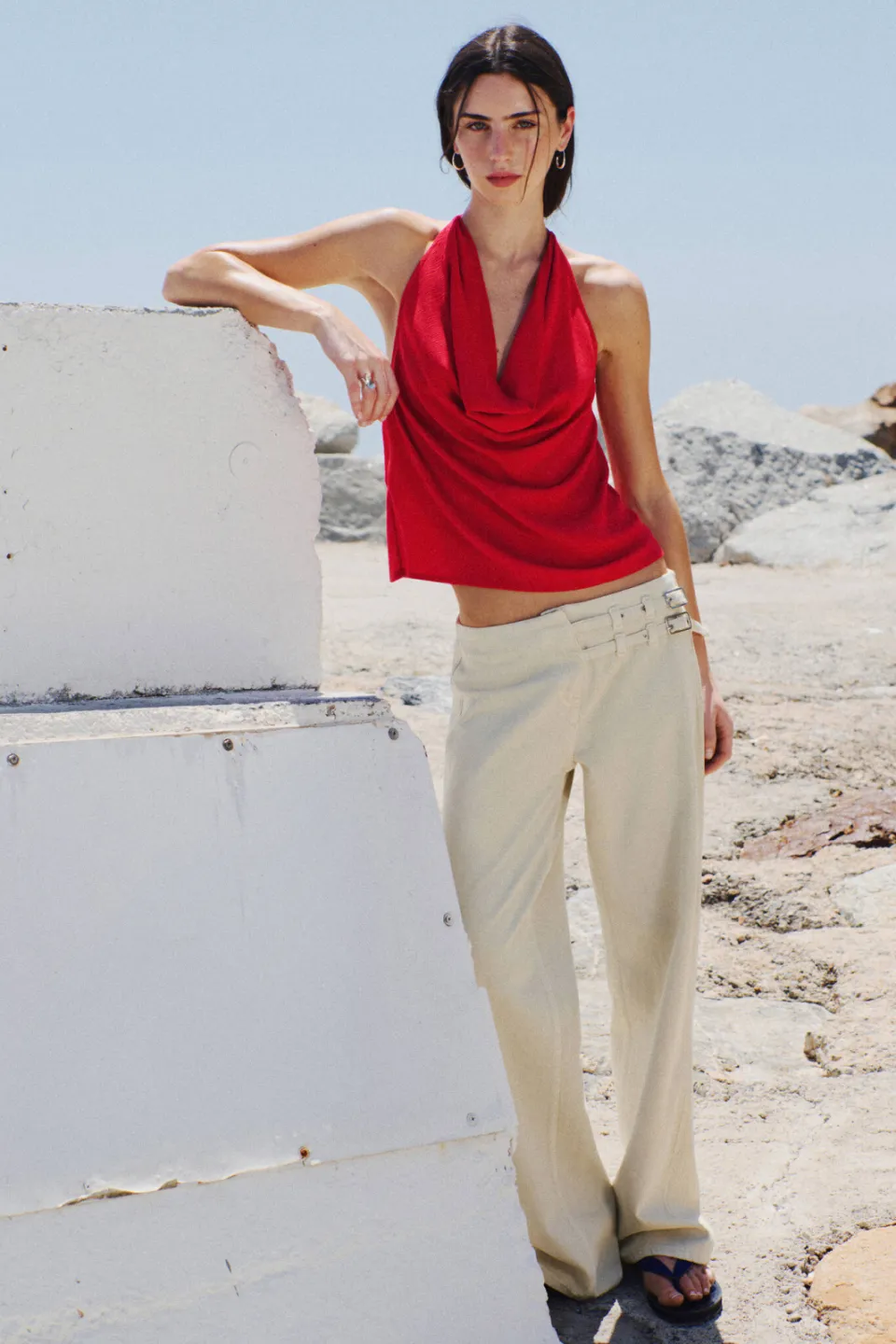 Mango TEEN wide leg jeans - beige