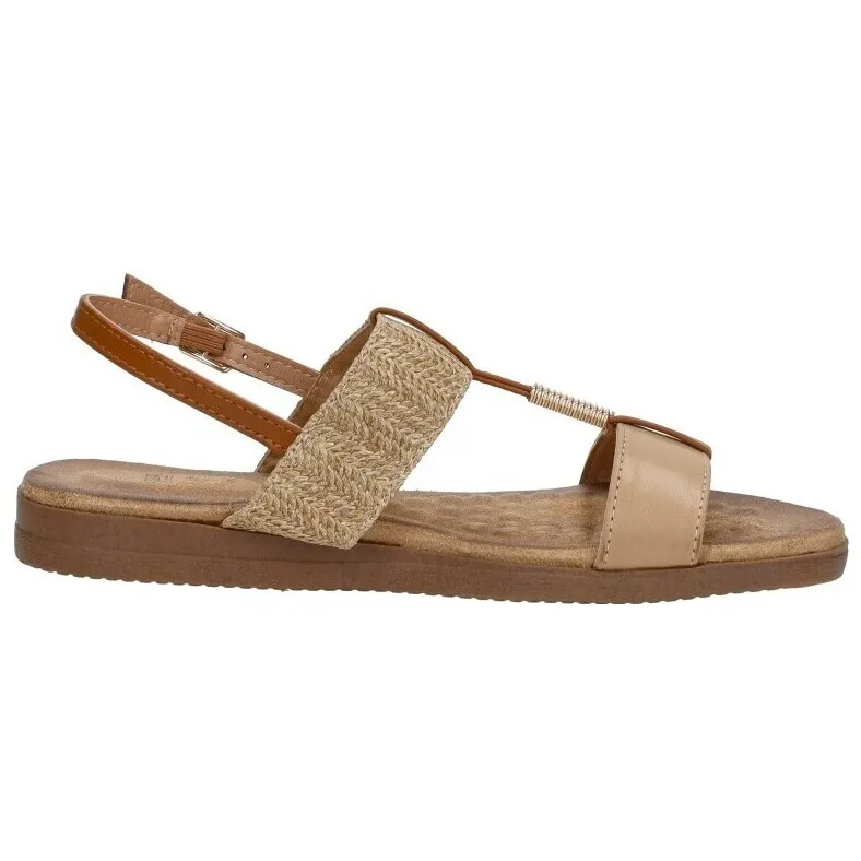 Sub55 platte sandalen beige