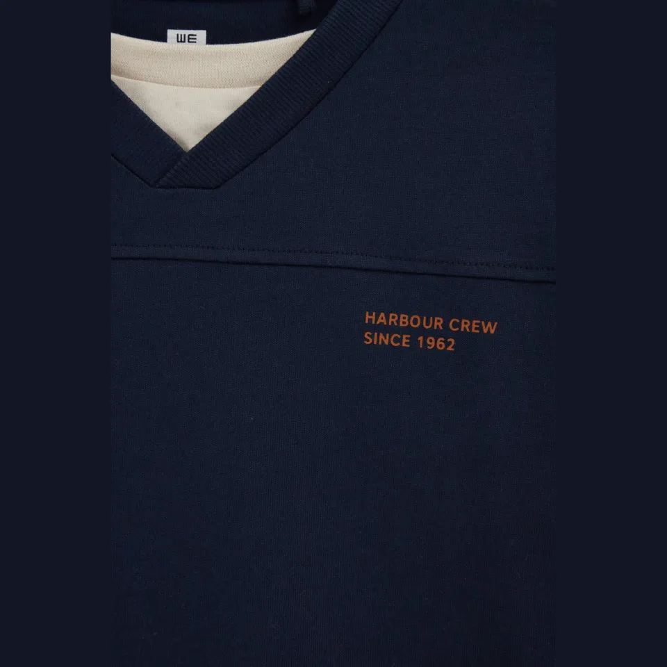 WE Fashion longsleeve met backprint donkerblauw donkerblauw/grijs melange, foto 6