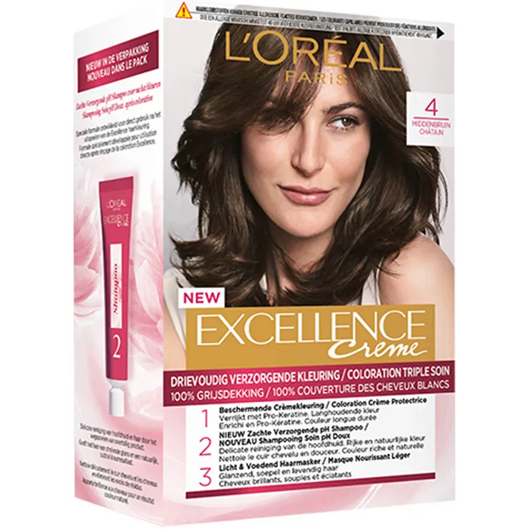 L'oréal Paris Excellence crème haarkleuring 4 middenbruin