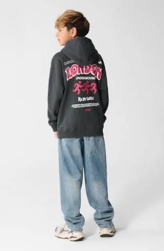 Shoeby sweater met backprint - donkergrijs/rood, foto 5