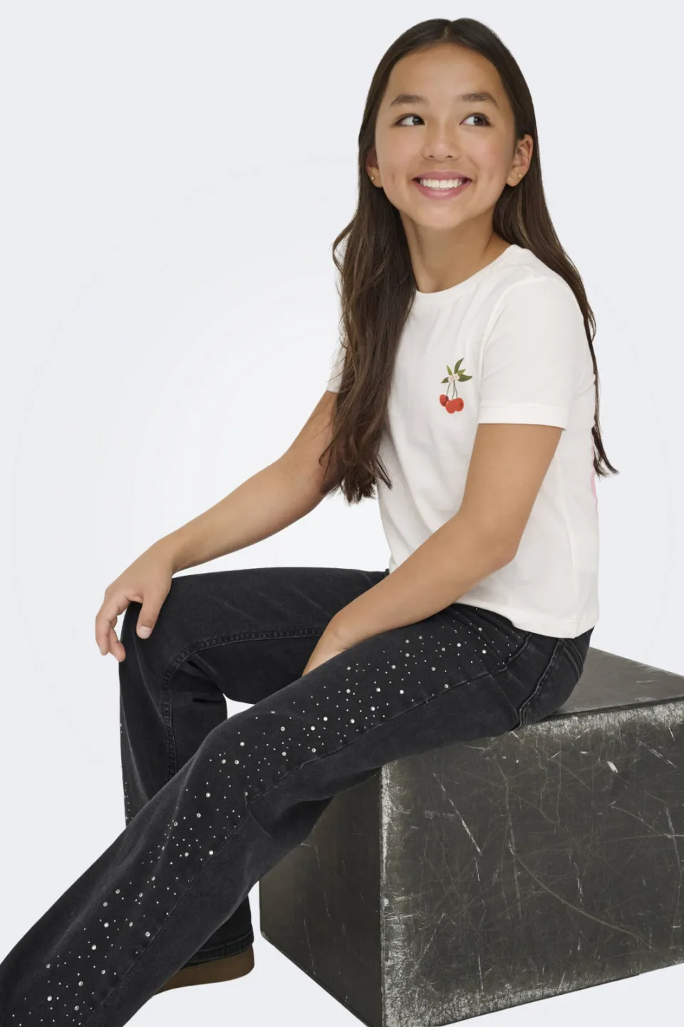 KIDS ONLY GIRL wide leg high waist wide leg jeans black denim, foto 5