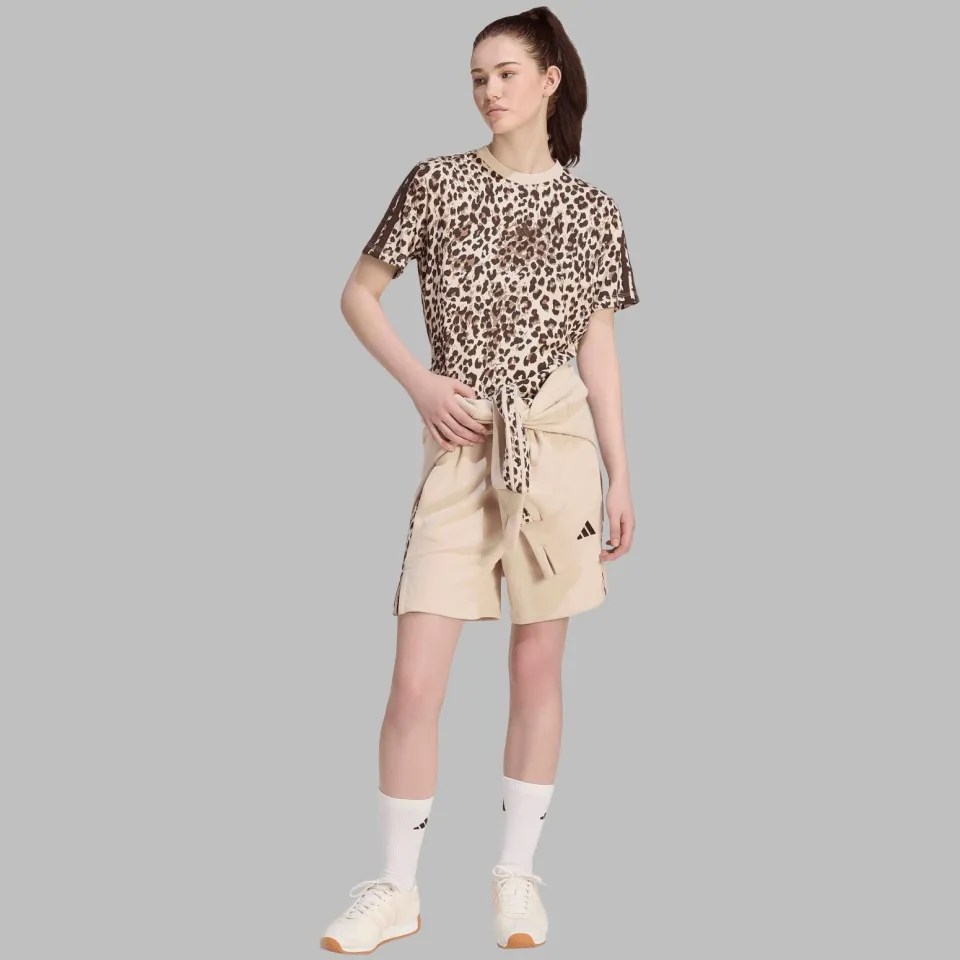 Adidas Sportswear T-shirt beige/bruin panterprint, foto 3