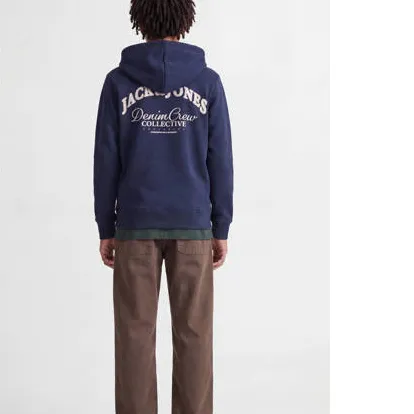 Jack & Jones JUNIOR rechtvallende hoodie met backprint - donkerblauw, foto 3