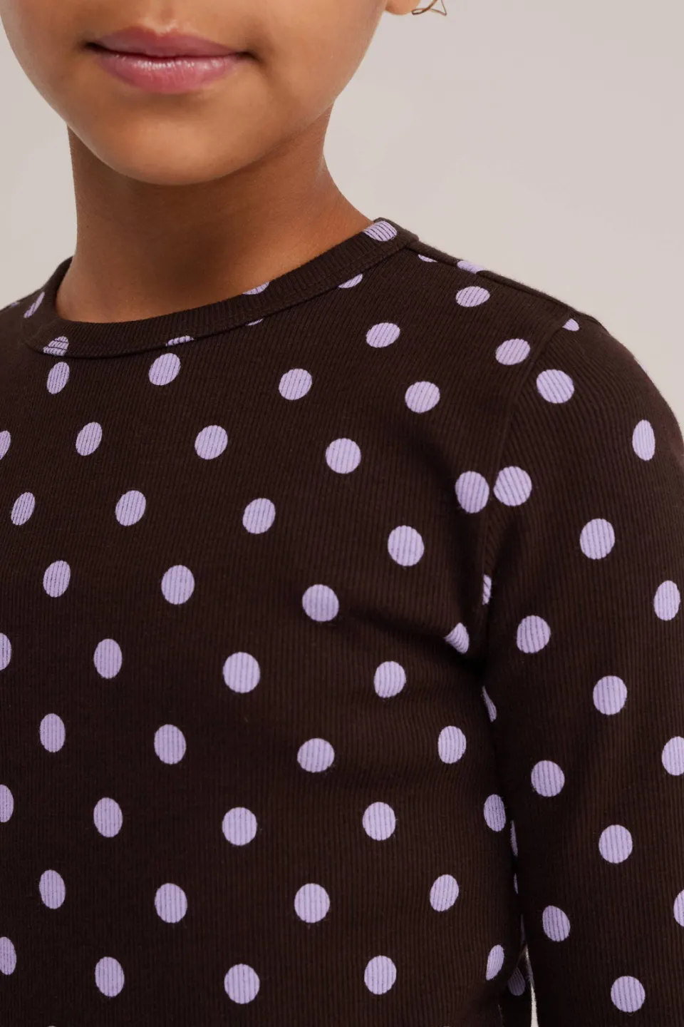 WE Fashion longsleeve met stippen bruin, foto 7